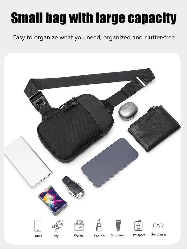 Men's Chest Bag Side View