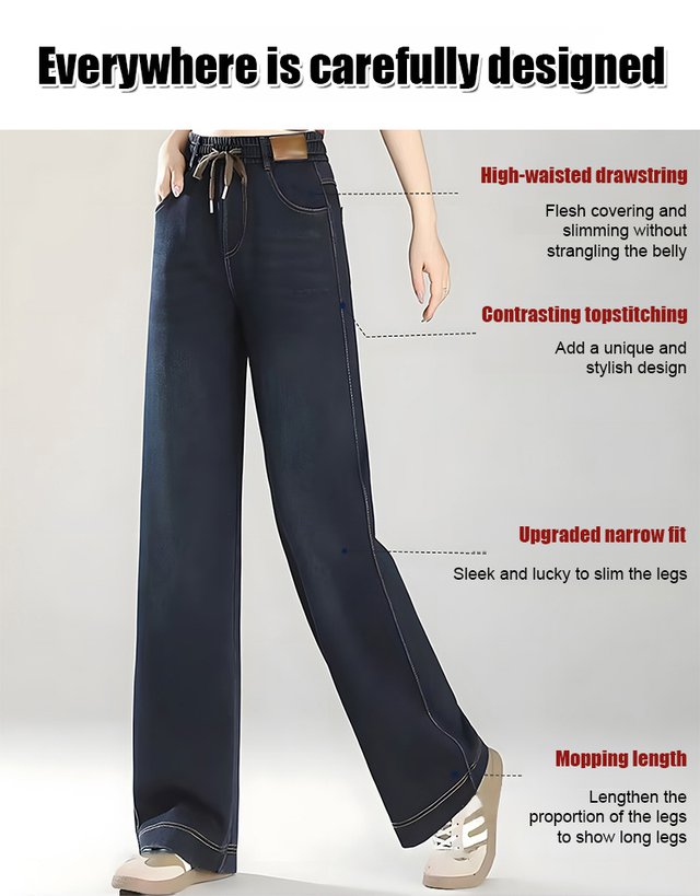 High Waisted Loose Jeans Front View